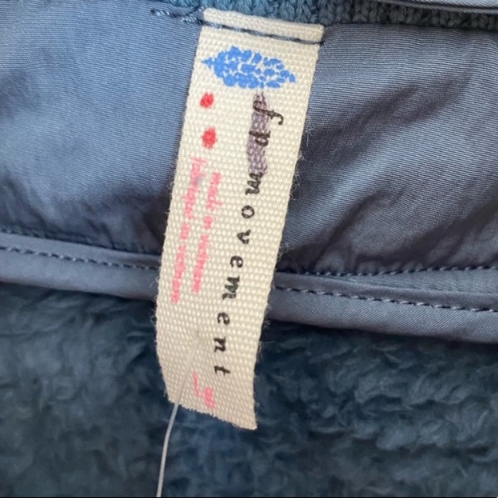 NEW Free People Movement Gear Up Fleece Sherpa Jacket Zip Front Large Blue - Picture 7 of 10
